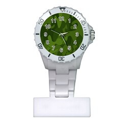 Green Camouflage, Camouflage Backgrounds, Green Fabric Plastic Nurses Watch by nateshop