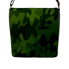 Green Camouflage, Camouflage Backgrounds, Green Fabric Flap Closure Messenger Bag (l) by nateshop