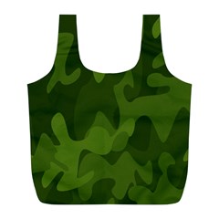 Green Camouflage, Camouflage Backgrounds, Green Fabric Full Print Recycle Bag (l) by nateshop