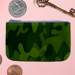 Green Camouflage, Camouflage Backgrounds, Green Fabric Large Coin Purse by nateshop