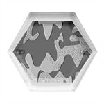 Green Camouflage, Camouflage Backgrounds, Green Fabric Hexagon Wood Jewelry Box Front