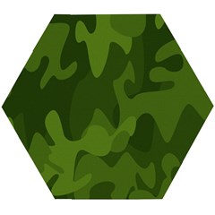 Green Camouflage, Camouflage Backgrounds, Green Fabric Wooden Puzzle Hexagon by nateshop