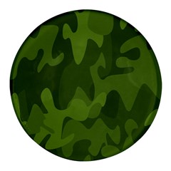 Green Camouflage, Camouflage Backgrounds, Green Fabric Round Glass Fridge Magnet (4 Pack) by nateshop