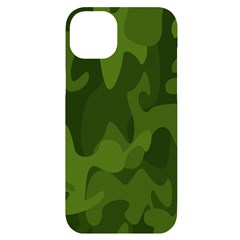 Green Camouflage, Camouflage Backgrounds, Green Fabric Iphone 14 Plus Black Uv Print Case by nateshop