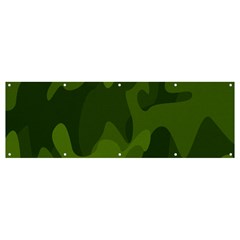 Green Camouflage, Camouflage Backgrounds, Green Fabric Banner And Sign 12  X 4  by nateshop