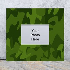 Green Camouflage, Camouflage Backgrounds, Green Fabric White Wall Photo Frame 5  X 7  by nateshop