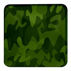 Green Camouflage, Camouflage Backgrounds, Green Fabric Square Glass Fridge Magnet (4 Pack) by nateshop