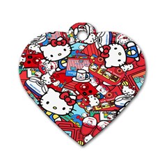 Hello-kitty-61 Dog Tag Heart (one Side) by nateshop