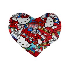 Hello-kitty-61 Standard 16  Premium Heart Shape Cushions by nateshop