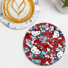 Hello-kitty-61 Uv Print Round Tile Coaster by nateshop