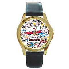 Hello-kitty-62 Round Gold Metal Watch by nateshop