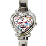 Hello-kitty-62 Heart Italian Charm Watch Front