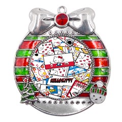 Hello-kitty-62 Metal X mas Ribbon With Red Crystal Round Ornament by nateshop