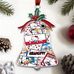 Hello-kitty-62 Metal Holly Leaf Bell Ornament by nateshop