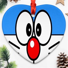 Doraemon Face, Anime, Blue, Cute, Japan Ornament (heart) by nateshop