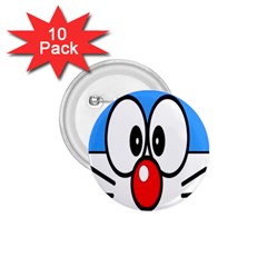 Doraemon Face, Anime, Blue, Cute, Japan 1 75  Buttons (10 Pack) by nateshop