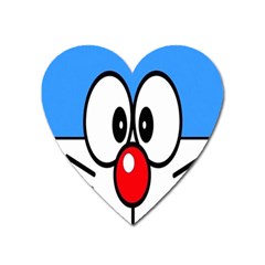 Doraemon Face, Anime, Blue, Cute, Japan Heart Magnet by nateshop