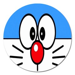 Doraemon Face, Anime, Blue, Cute, Japan Magnet 5  (round) by nateshop