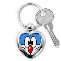 Doraemon Face, Anime, Blue, Cute, Japan Key Chain (heart) by nateshop