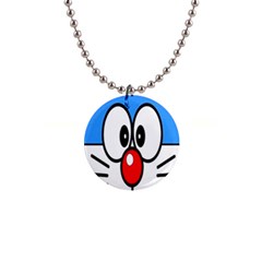 Doraemon Face, Anime, Blue, Cute, Japan 1  Button Necklace by nateshop