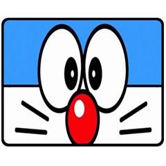 Doraemon Face, Anime, Blue, Cute, Japan Fleece Blanket (medium) by nateshop