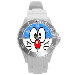 Doraemon Face, Anime, Blue, Cute, Japan Round Plastic Sport Watch (l) by nateshop