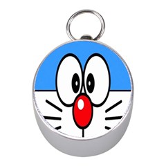 Doraemon Face, Anime, Blue, Cute, Japan Mini Silver Compasses by nateshop