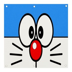 Doraemon Face, Anime, Blue, Cute, Japan Banner And Sign 3  X 3  by nateshop