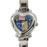 Jeans, Background, Color, Desenho, Shapes, Texture Heart Italian Charm Watch Front