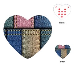 Jeans, Background, Color, Desenho, Shapes, Texture Playing Cards Single Design (heart) by nateshop