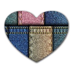 Jeans, Background, Color, Desenho, Shapes, Texture Heart Mousepad