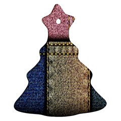 Jeans, Background, Color, Desenho, Shapes, Texture Christmas Tree Ornament (two Sides)