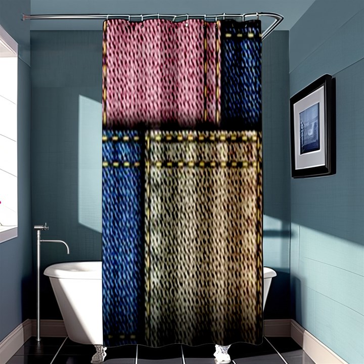 Jeans, Background, Color, Desenho, Shapes, Texture Shower Curtain 36  x 72  (Stall) 