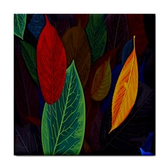 Leaves, Colorful, Desenho, Falling, Tile Coaster by nateshop