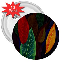 Leaves, Colorful, Desenho, Falling, 3  Buttons (10 Pack)  by nateshop