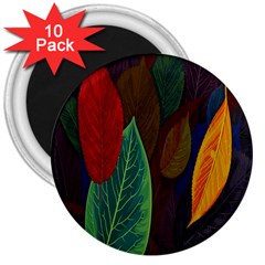 Leaves, Colorful, Desenho, Falling, 3  Magnets (10 Pack)  by nateshop