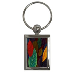 Leaves, Colorful, Desenho, Falling, Key Chain (rectangle) by nateshop