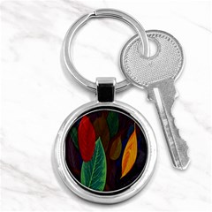 Leaves, Colorful, Desenho, Falling, Key Chain (round) by nateshop