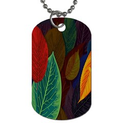 Leaves, Colorful, Desenho, Falling, Dog Tag (two Sides) by nateshop