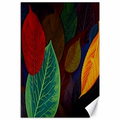 Leaves, Colorful, Desenho, Falling, Canvas 12  X 18  by nateshop