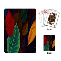 Leaves, Colorful, Desenho, Falling, Playing Cards Single Design (rectangle) by nateshop