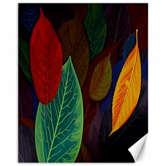 Leaves, Colorful, Desenho, Falling, Canvas 11  X 14  by nateshop