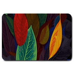 Leaves, Colorful, Desenho, Falling, Large Doormat by nateshop