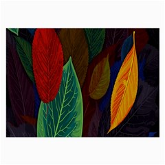 Leaves, Colorful, Desenho, Falling, Large Glasses Cloth by nateshop