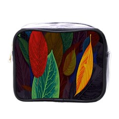 Leaves, Colorful, Desenho, Falling, Mini Toiletries Bag (one Side) by nateshop