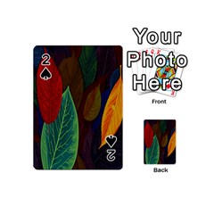 Leaves, Colorful, Desenho, Falling, Playing Cards 54 Designs (mini)