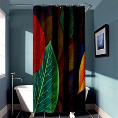 Leaves, Colorful, Desenho, Falling, Shower Curtain 36  X 72  (stall)  by nateshop