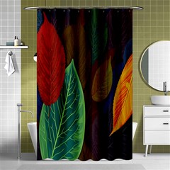 Leaves, Colorful, Desenho, Falling, Shower Curtain 48  X 72  (small)  by nateshop