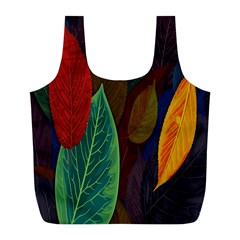 Leaves, Colorful, Desenho, Falling, Full Print Recycle Bag (l) by nateshop