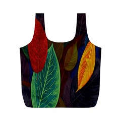 Leaves, Colorful, Desenho, Falling, Full Print Recycle Bag (m) by nateshop